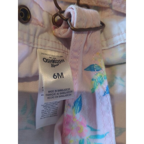 Bundle 2 OshKoshB’Gosh Girls Overalls 6 Months Green Long pink Short Excellent - Picture 12 of 13